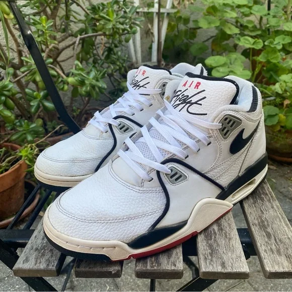 Nike Air Flight 89 'White Black' Sneakers Men's Size 9 Basketball DB5918-100 - Picture 3 of 15